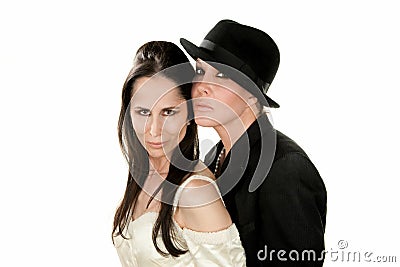 Female Couple as Bride and Groom Stock Photo