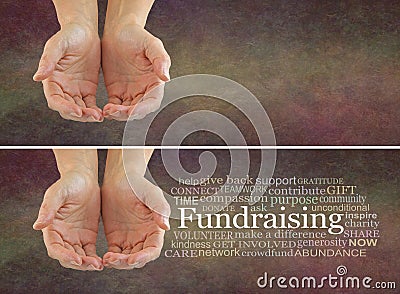 Words associated with Fundraising Campaign Banner Stock Photo