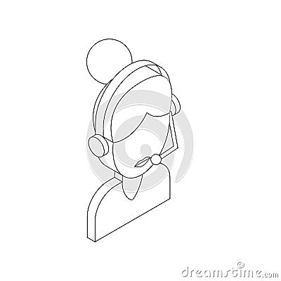 Female customer support operator with headset icon Vector Illustration