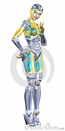 Female Cyborg Stock Photo