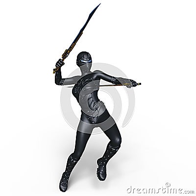 Female cyborg fencer Stock Photo