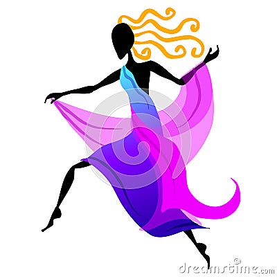 Female Dancer Figure 2 Cartoon Illustration