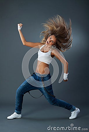 Female dancing jazz modern dance Stock Photo