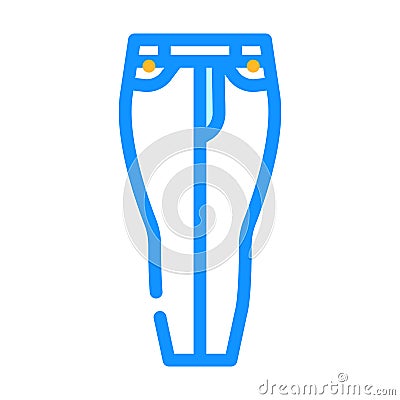 female denim pants color icon vector illustration Cartoon Illustration