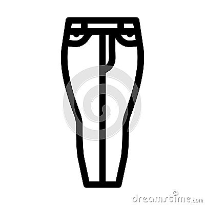 female denim pants line icon vector illustration Cartoon Illustration