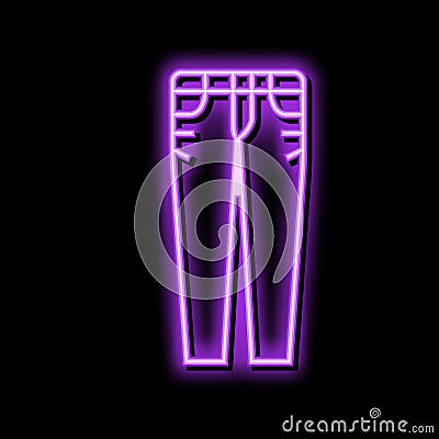 female denim pants neon glow icon illustration Vector Illustration