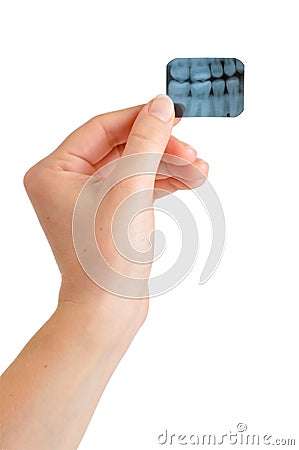 Female Dentist Holds X-Ray Stock Photo