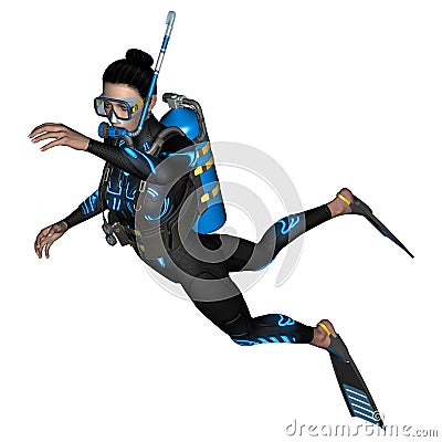 Female Diver Stock Photo