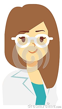 Female doctor character avatar. Medical clinic worker Vector Illustration