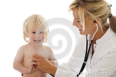 Female doctor with cild Stock Photo