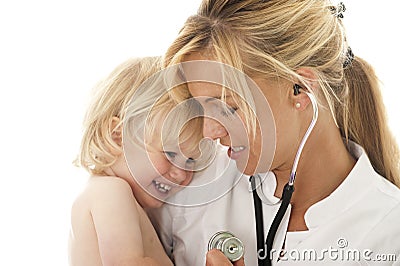 Female doctor with cild Stock Photo