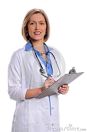 Female Doctor With Clopboard Stock Photo