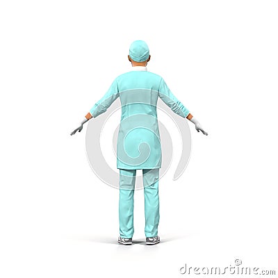 Female doctor full length portrait on white 3D Illustration Stock Photo