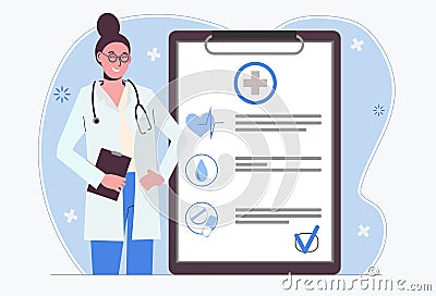 Female doctor. Medical insurance Vector Illustration