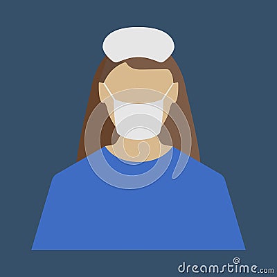 Female Doctor. Medical object flat icon. Vector Illustration. Vector Illustration