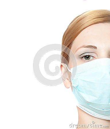 Female doctor wearing mask Stock Photo