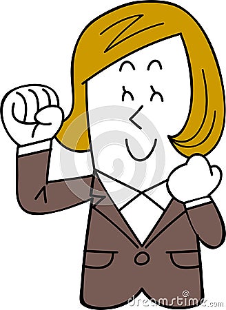 A female employee in a suit gets stuck Vector Illustration