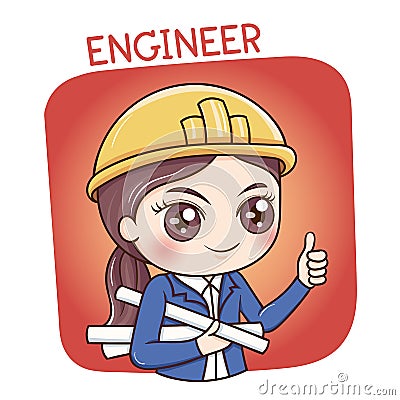 Female Engineer_vector Vector Illustration