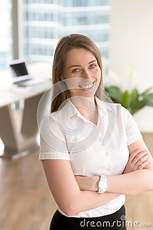 Female entrepreneur enjoys career achievements Stock Photo