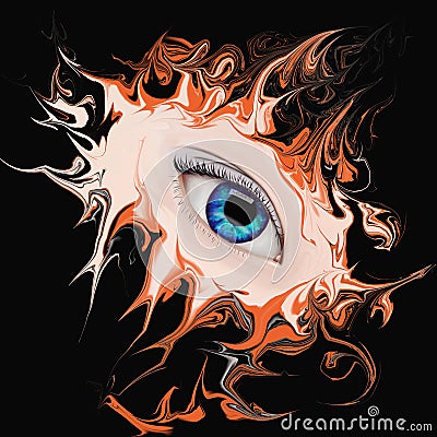 Female eye on abstract background Stock Photo
