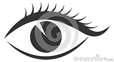 Female eye icon. Glamour cosmetic emblem. Beauty sign Vector Illustration