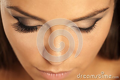 Eyelashes extensions Stock Photo