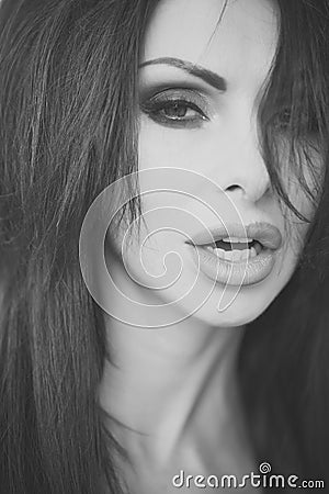 Female Face. Issues affecting girls. Erotic woman closeup Stock Photo