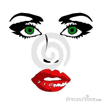 Female face on white background vector illustration Vector Illustration