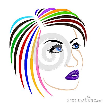 Female face on white background vector illustration Vector Illustration