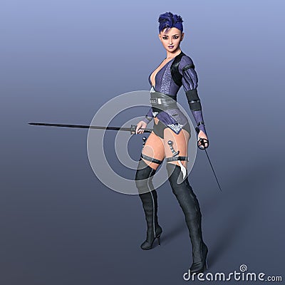 Female fencer Stock Photo