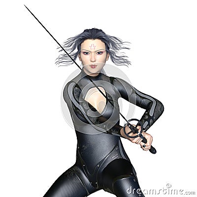 Female fencer Stock Photo