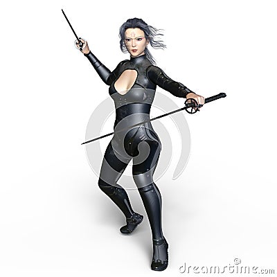 Female fencer Stock Photo