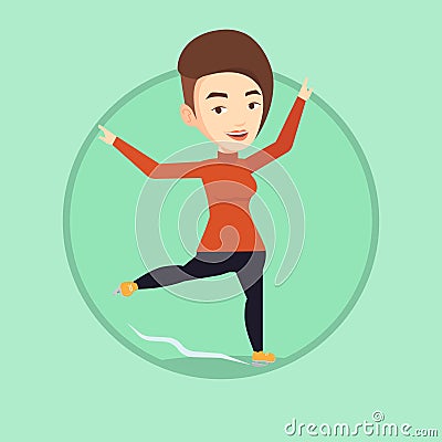 Female figure skater vector illustration. Vector Illustration