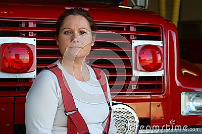 Female Firefighter Stock Photo