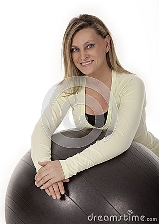 Female Fitness Instructor on White Stock Photo