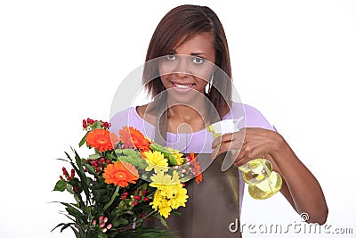 Female florist Stock Photo