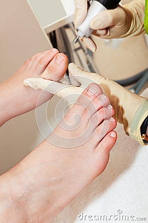 Female foot pedicure Stock Photo