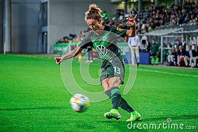 Female footballer Felicitas Rauch in action Editorial Stock Photo