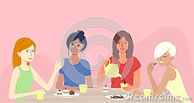 Female friendship Vector Illustration