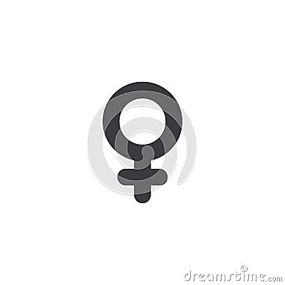 Female gender icon, Vector icon. Women symbol. Girl sign. Sex symbol. Toilet print Vector Illustration