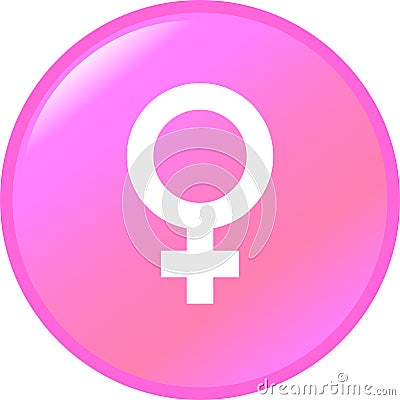 Female gender symbol vector button Vector Illustration