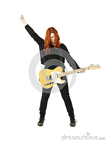 Female Guitar player Stock Photo