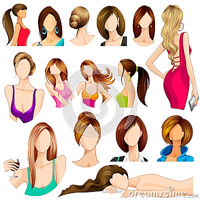 Female Hair Style Vector Illustration