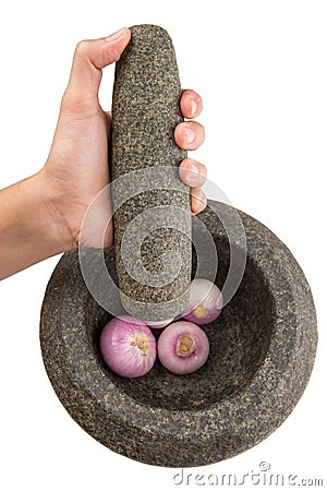 Female Hand Crushing Onions VII Stock Photo