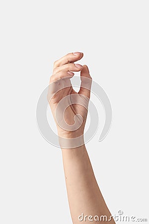 Female hand gesture isolated on white Stock Photo