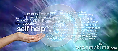 Self Help Healing Word Tag Cloud Stock Photo