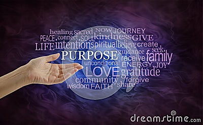 Let`s look at Life`s Purpose Word Cloud Stock Photo