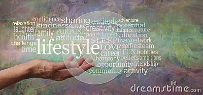 How is your lifestyle shaping up word cloud Stock Photo