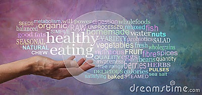 Healthy Eating Word tag Cloud Stock Photo