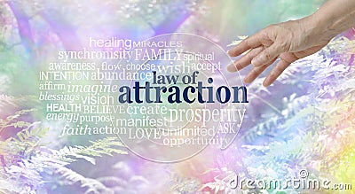 Make use of the Law of Attraction Word Cloud Stock Photo